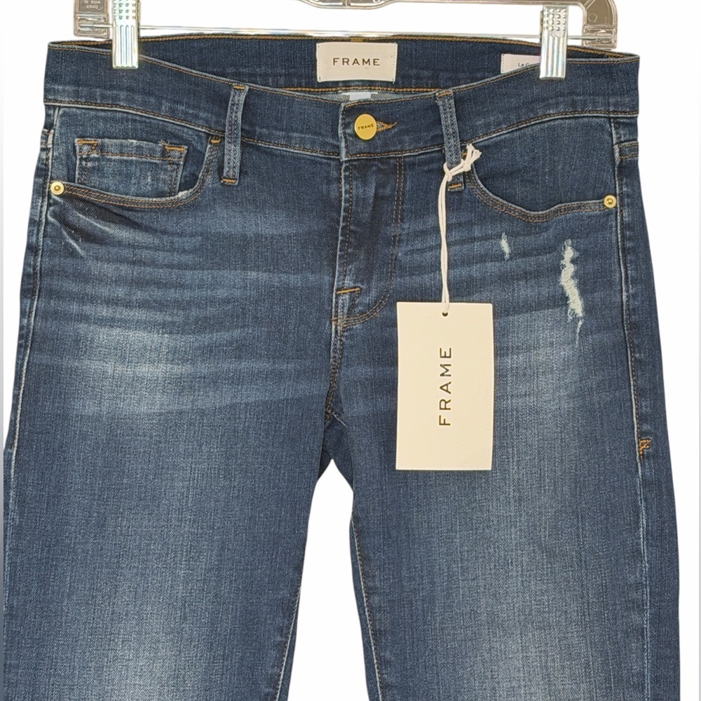 NWT FRAME Le Garçon Cropped Boyfriend Azure Jeans Denim Size 25 - Picture 3 of 11